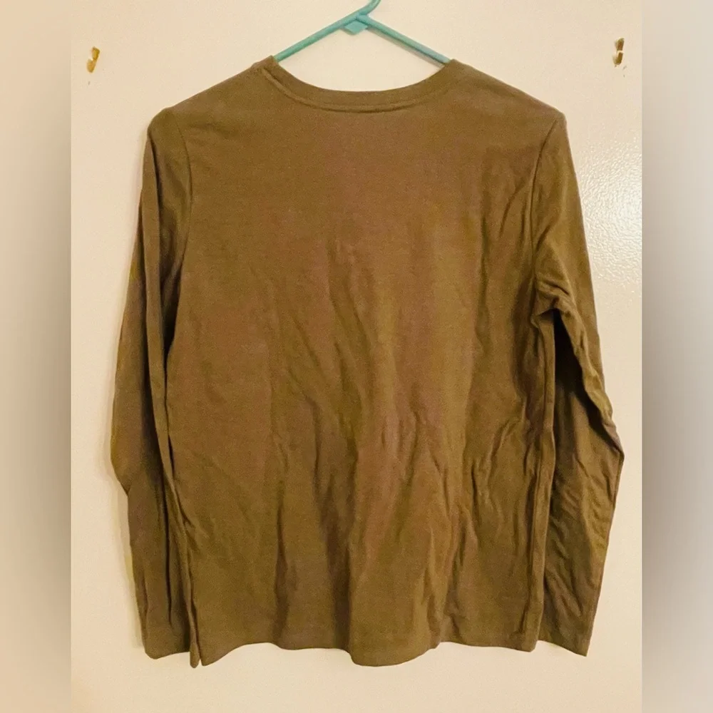 Cat & Jack Green Shark Teeth Long Sleeve Tee Shirt Top Boys size XL 16 In EUC